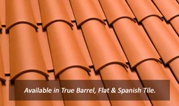 Red Clay Roof Tiles - Traditional and Elegant Design Close-up view of red clay roof tiles arranged in a pattern, highlighting their texture and design.