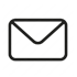 Email envelope icon with zigzag border in dark color.