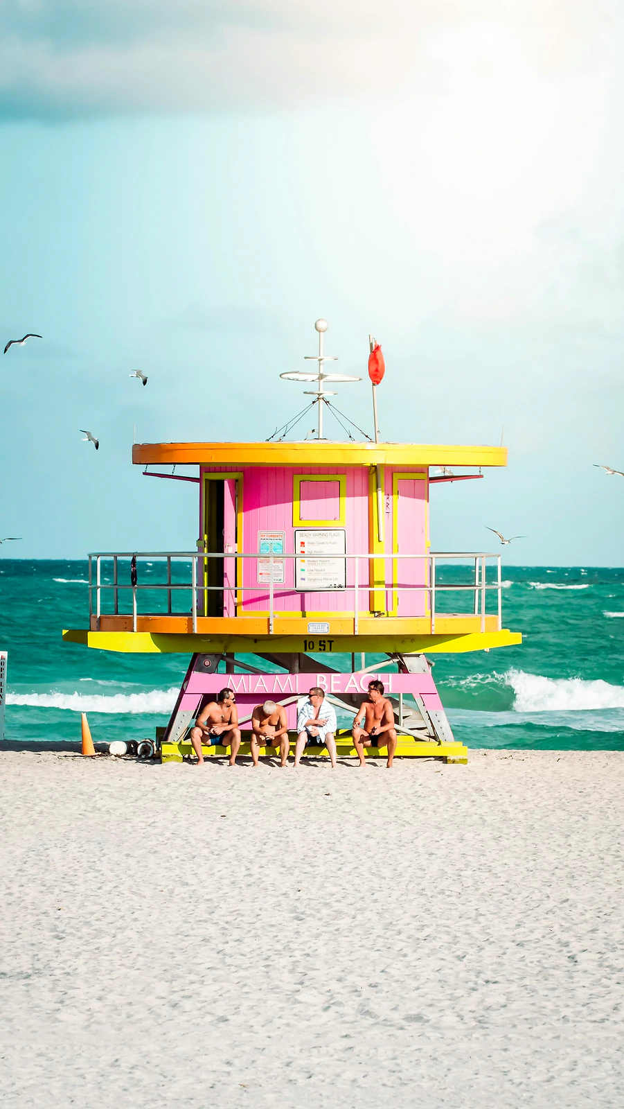 Lifeguard tower on the sand, Miami Beach