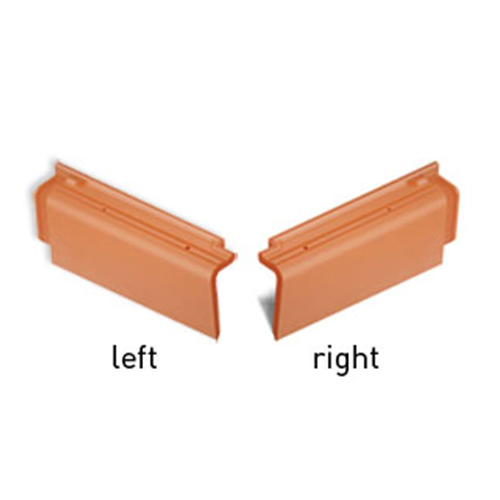 Clay tile straight rake pieces showing left and right orientation.