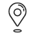 Simple black map marker icon with a latitude and longitude cross.