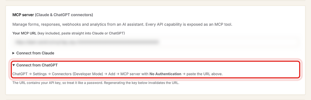 Connect from ChatGPT instructions, highlighted with a red ring.